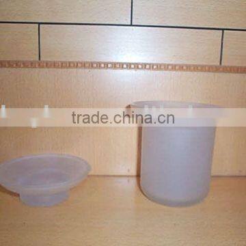 glass sanitary ware,glass toilet brush cup,glass cup for toilet brush