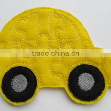 2017 hot new bestselling product wholesale alibaba handmade travel game Yellow Car Felt Puzzle made in China