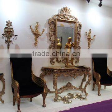 Ornate Polyresin Decorative Framed Mirror for Indoor Use photo-4