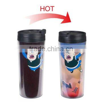 PS Double-wall Color Change Plastic Travel Mug photo-4
