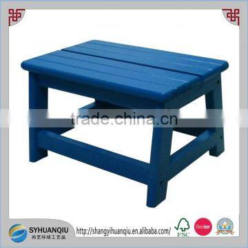 handmade bule painting solid poplar wooden foot stool bench stool CN