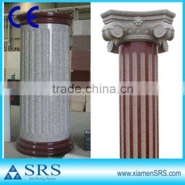 Hollow grey and red granite garden pillars
