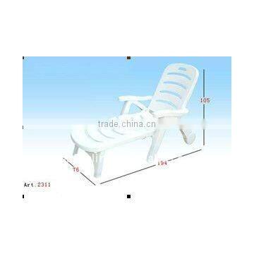 Beach chair with wheels white-5 position adjustable back-foldable