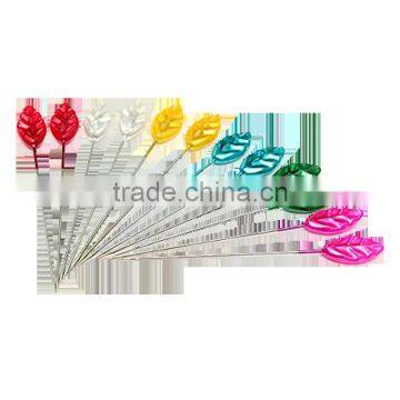 Wholesale 55mm leaf shaped colored Head Fashion Wheel sewing pin for DIY items