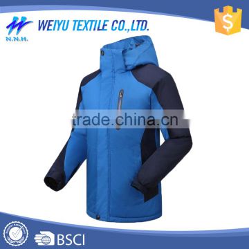 Excellent quality custom blue mens ski jacket with hoodie