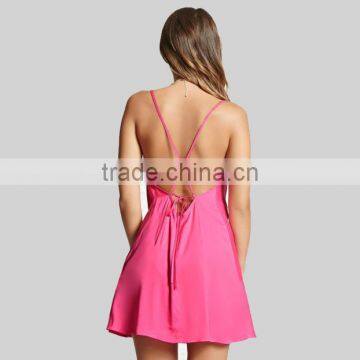 2017 Women's Satin Cowl Neck Dress Sleeveless Sexy Dress HSH6006 photo-2