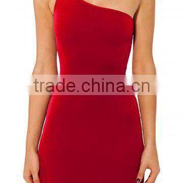 Hot Girl Sexy Night Club One Shoulder Bodycon Dress of Velvet HSD2192 photo-2