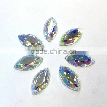 navette flat back crystal fancy beads glass pendant decoration for jewelry accessories