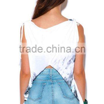 Wholesale Sublimation Graphic Print V Neck Tank Top photo-4