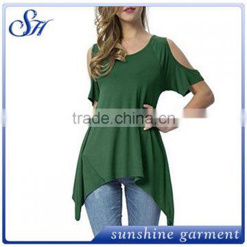 92%Polyester 8%Spandex Soft Fabric Women's Wear Blouse Tops 2017