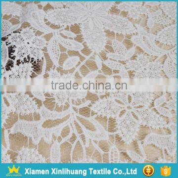 High Quality White 100 Cotton Embroidery Guipure Lace Fabric for Clothing photo-4