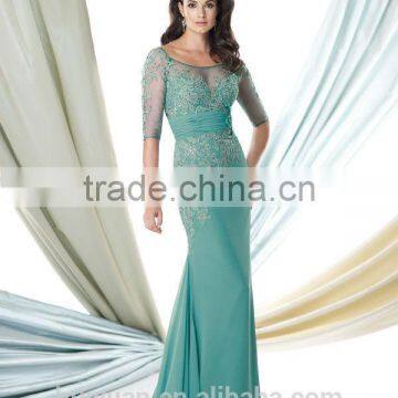 Formal Long Sleeve Lace Full Length Mother Dresses for Juniors photo-3