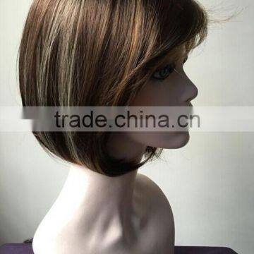 MGOO Short Bob Lace Front Wig Human Hair Party Wig Short Women Wig For Middle Age photo-5