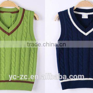 Boys Sleeveless Sweater Kids Plain Pullover photo-5