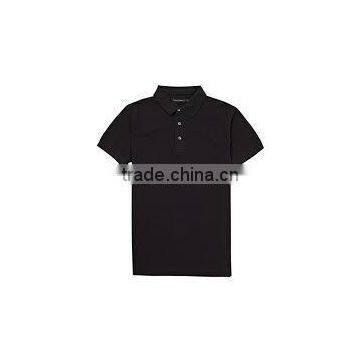 High Quality Custom Cotton Slim Fit Plain Black Polo Shirts photo-3
