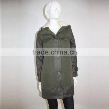Dark Green Long Trench Coat for Women photo-2