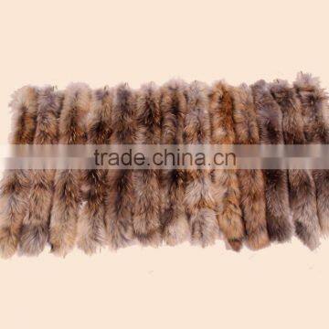 BBG-H-11 Factory wholesale natural color 100% real raccoon fur trim/trimming/strip