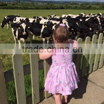 Toddler Girl Pink & White Elephant Print Dress 2-3 Years Vintage Style 100% Cotton Handmade Party Dress photo-3
