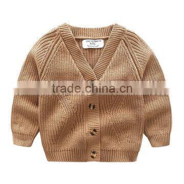 S33461W Boy Sweaters Pure Color 100% Cotton Knitted Pullover Sweaters photo-3