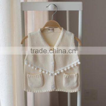 S32903W Cute Crochet Baby Sweater Vest 2017spring New European Style Cotton Knitted Waistcoat Sweaters photo-4