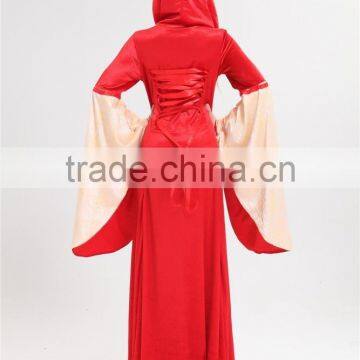 Walson Clothes Apparel Medieval Dress Game Thrones Red Hooded Gown Costume Renaissance Fancy Dress photo-4