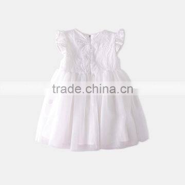 Girls Dress 2017 Summer New White Cotton Children Dress photo-2