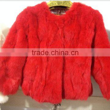 Factory direct sales of the new Korean version of the round neck sleeves short paragraph women's rabbit coat fashion fur coat