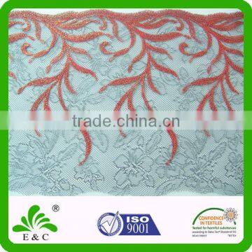 Creative Design Lurex Glitter Yarn on Floral Lace Fabric Embroidered Lace