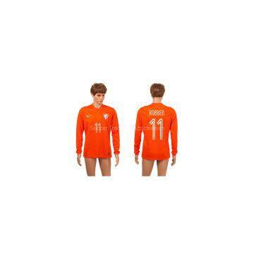 Wholesale 2014 Brasil World Cup Netherlands Home Long Sleeve