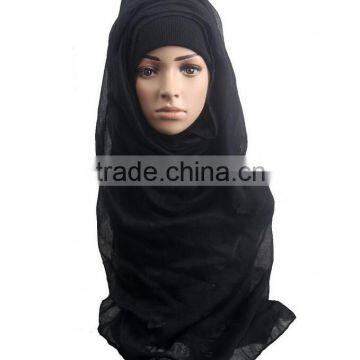 Hot Sale Summer Spring Women Muslim Hijab Scarf Fashion Plain Color Cotton Scarves photo-5