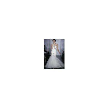 High quality mesh appliqued beaded mermaid bridal wedding dress custom made
