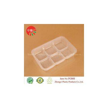 food grade plastic cooked food tray with dividers