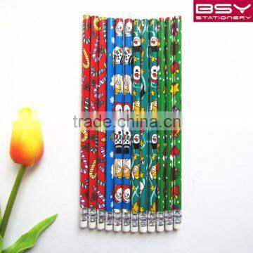 12 pcs shrink film pencils with eraser in oppbag.