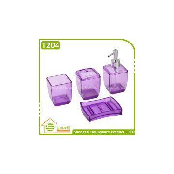 Latest Fashion Transparent Plastic Bathroom Sets