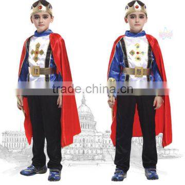 Prince design boys halloween clothes with cape and imperial crown