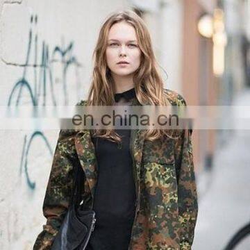 polyester cotton woven fashion camouflage woemn suit fabric