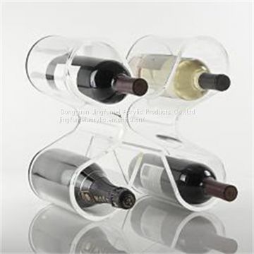 Commercial Bar Furniture Wine Bottle Holder Clear Wine Holder Fancy Shape Wine Racks