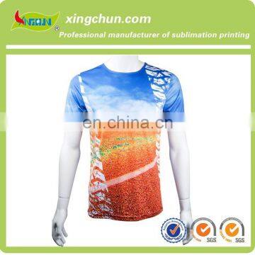 High quality customize dye sublimation printing field T shirts on 100% Polyester