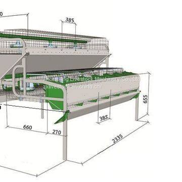 Automatic rabbit breeding cages 2 tiers, 18 mother rabbit cages and 18 breeding boxes