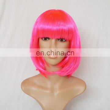 HEN-0069 hen party supplier accessories pink short bob wig