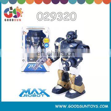 battery operated small robot with light and music 360 degree rotation battery power robot for children