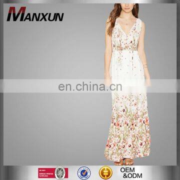 Fashion Charming Casual Dresses Woman Summer Sleeveless Long Maxi Dress In Floral Printing Summer Long Dress