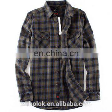 Custom made factory wholesale man slim fit plaid cotton flannel shirt