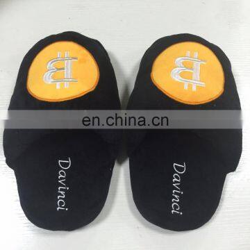 HI CE/ASTM/AZO standard funny adult black custom plush slipper