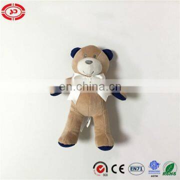 Fancy beige plush stuffed Teddy bear with ribbon cute toy