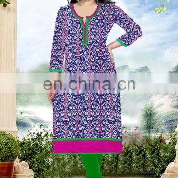 New traditional printed cotton kurits for girls / new neckdesign pattern kurtis