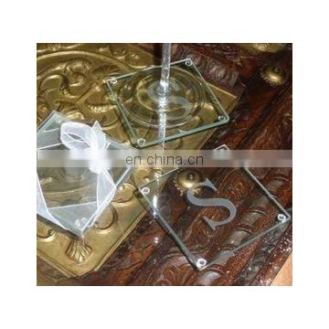 Engraved Monogram Glass Coaster