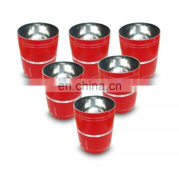 Stainless steel coloured drinking glasses