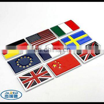 customized rectangle chrome abs car flag metal badge