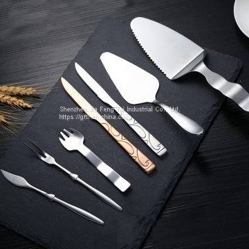 Creative stainless steel cake shovel, dessert knife, fork and spoon suit